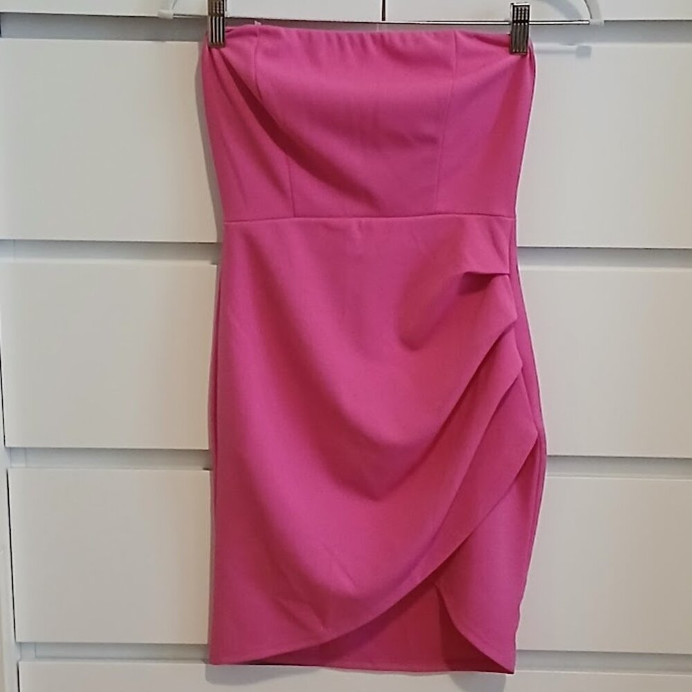 HOT Pink Strapless Dress size XS